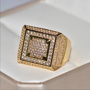 NEW* Gold solitaire bling cuban Gotti Ring
